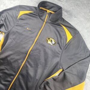 Missouri Tigers Jacket Mens Medium Black NCAA Football Nike Dri-FIT Full Zip